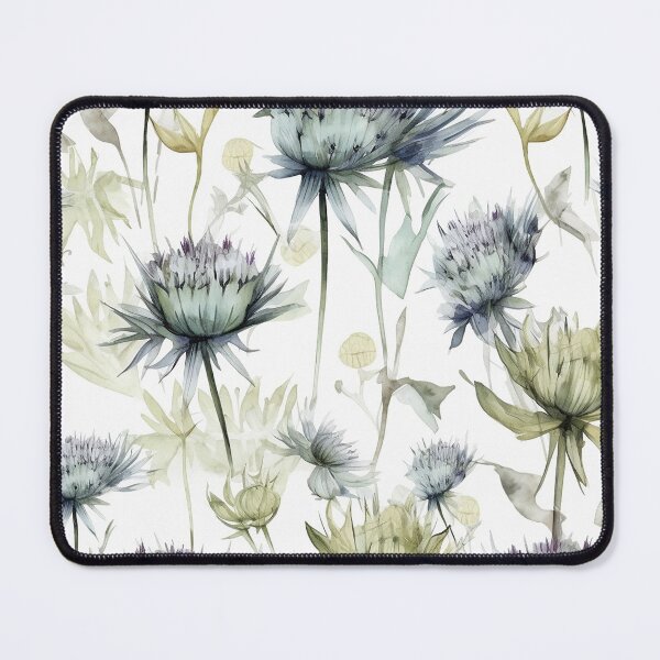 Item preview, Vintage green flower botanical print designed and sold by PolarInk.