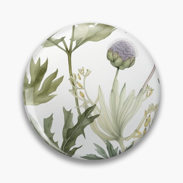 Item preview, Botanical green flower pattern designed and sold by PolarInk.