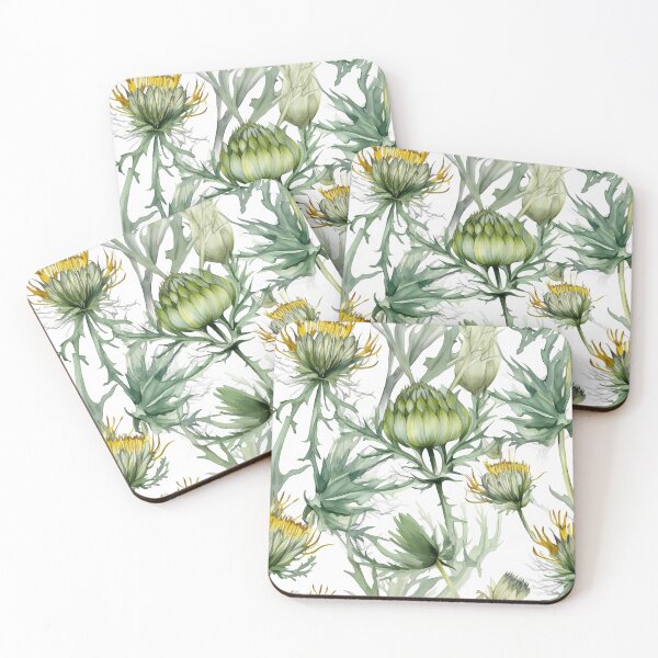 Item preview, Botanical green flower pattern designed and sold by PolarInk.