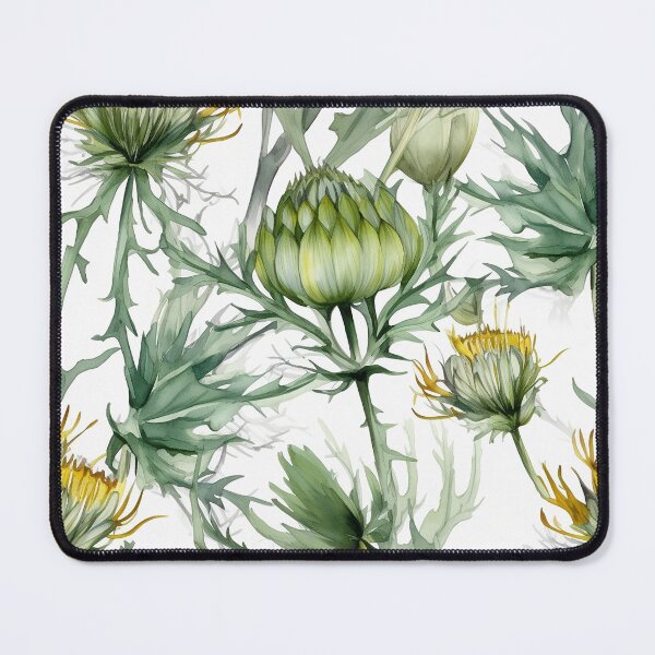 Item preview, Botanical green flower pattern designed and sold by PolarInk.