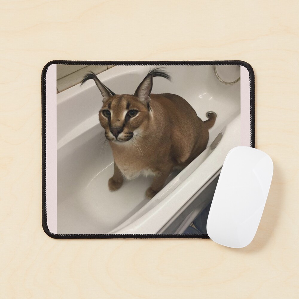 Caracal Cat Big Floppa Meme Mouse Pad Anti-Slip Rubber Mousepad