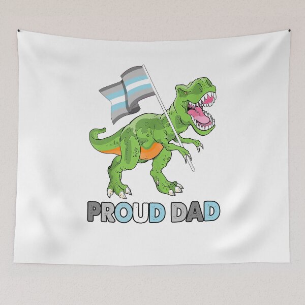 Item preview, Proud Dad Funny T Rex Demiboy Pride Flag Gay Lesbian LGBT Pride designed and sold by TrendySisters.
