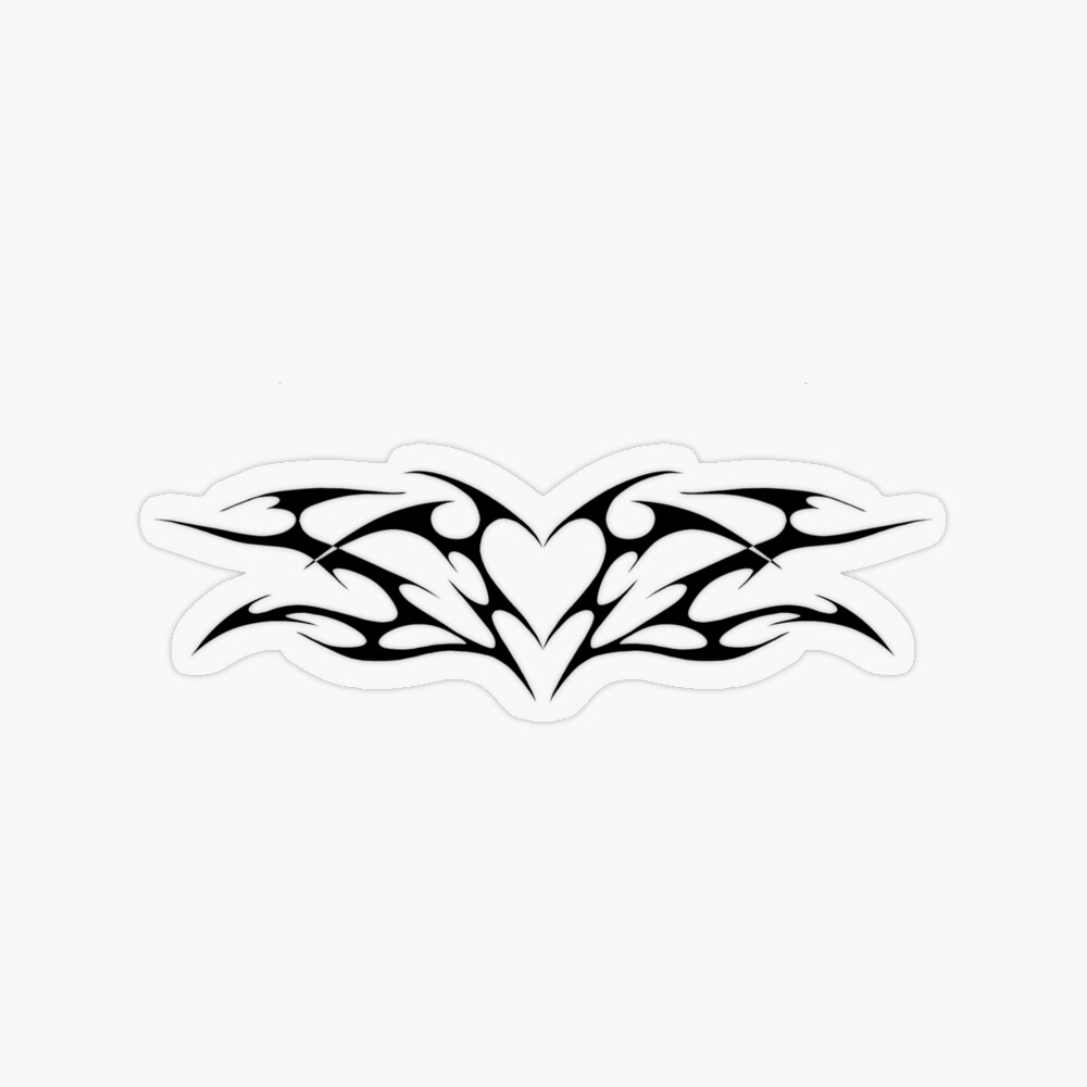 Black Metal Heart Tattoo Design - Heart - Magnet