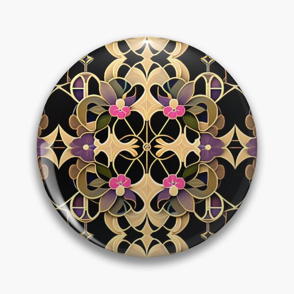 Item preview, Black and Gold Floral  Gatsby Art Deco Inspired Patterns  designed and sold by Tamas Das.