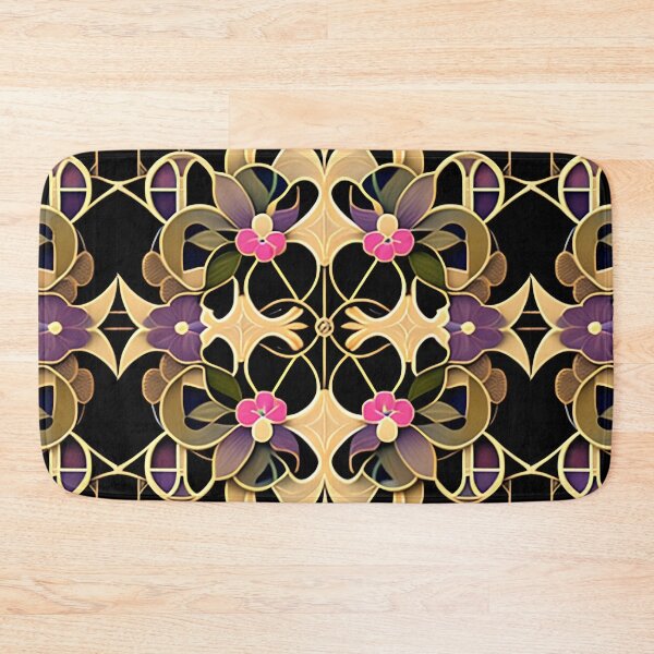 Item preview, Black and Gold Floral  Gatsby Art Deco Inspired Patterns  designed and sold by Tamas Das.