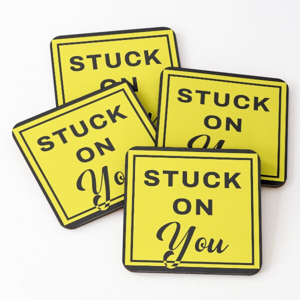Item preview, Stuck on you Typography Design | Black & Yellow designed and sold by ArtistMart.