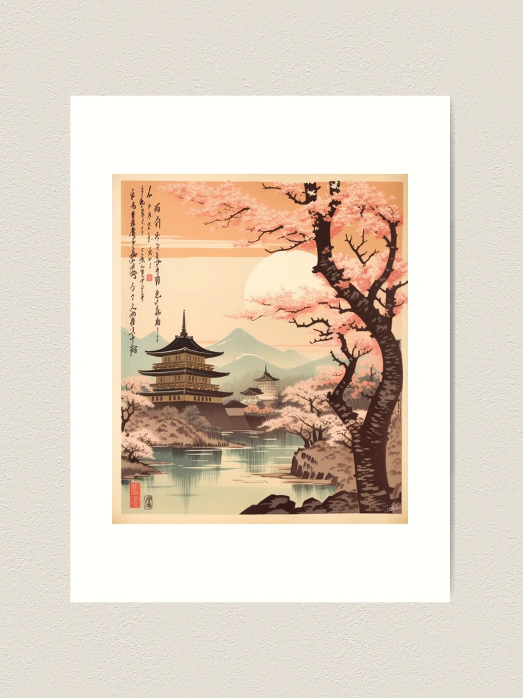 Vintage Japan Cherry Blossom Spring | Art Print