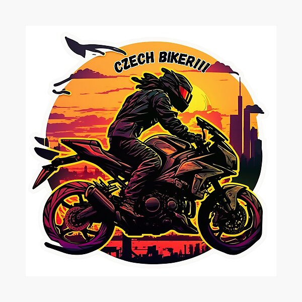 Artikelvorschau, Sunset Motorradfahrer entworfen und verkauft von YammsDesign.