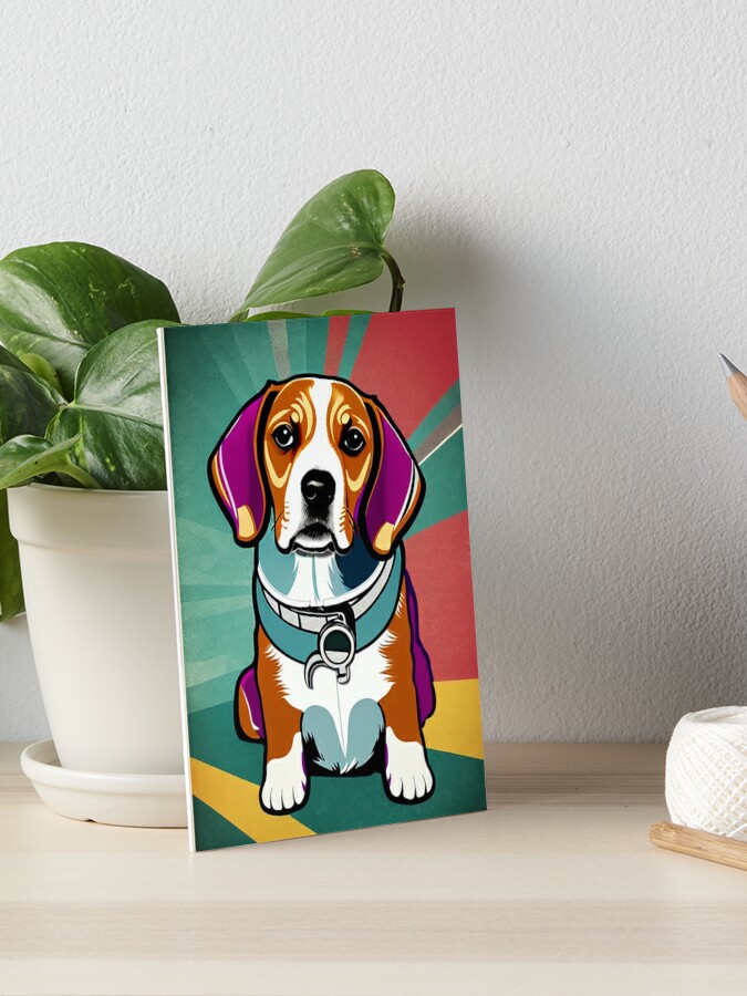 Beagle Hound Dog in Flat Cap Prints 5x7 and 8x10 Poster Scent 