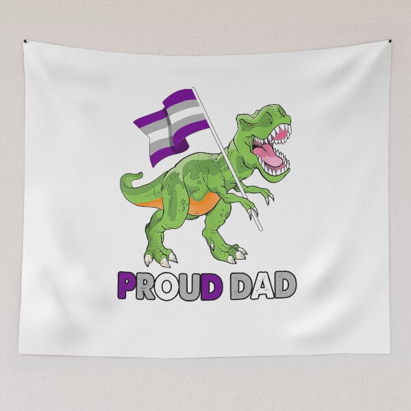 Item preview, Proud Dad Funny T Rex Graysexual Pride Flag Gay Lesbian LGBT Pride designed and sold by TrendySisters.