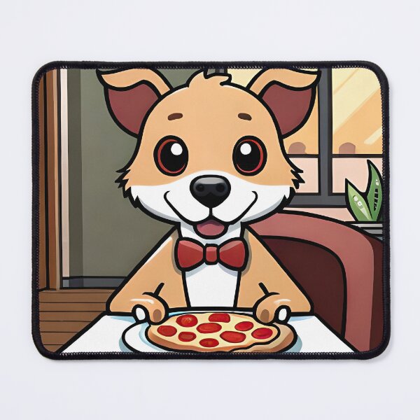 Item preview, Dog eating pizza restaurant designed and sold by arkayle.