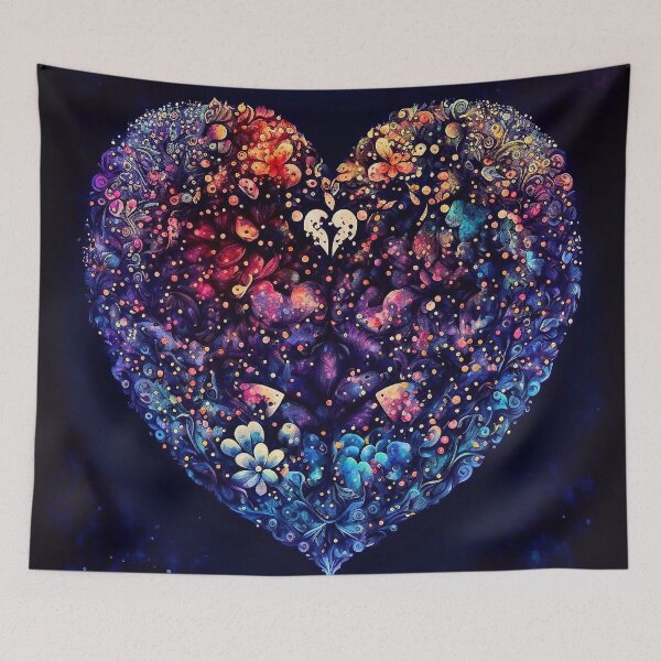 Item preview, Heart made of many small flowers, dots and stars designed and sold by knuppify.