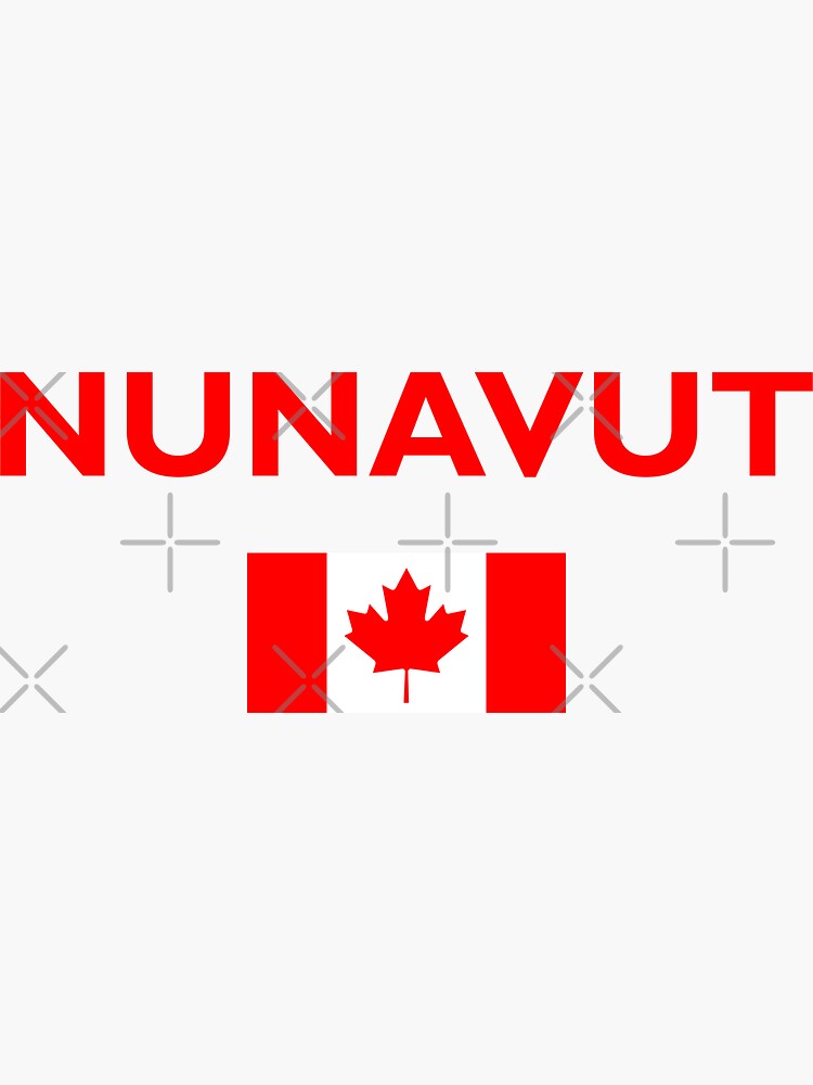 Discover Nunavut Canadian Flag Dark Color Sticker