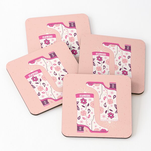 Item preview, Spring flower boots - hot pink, maroon, blush, cream designed and sold by Arubi-Art.
