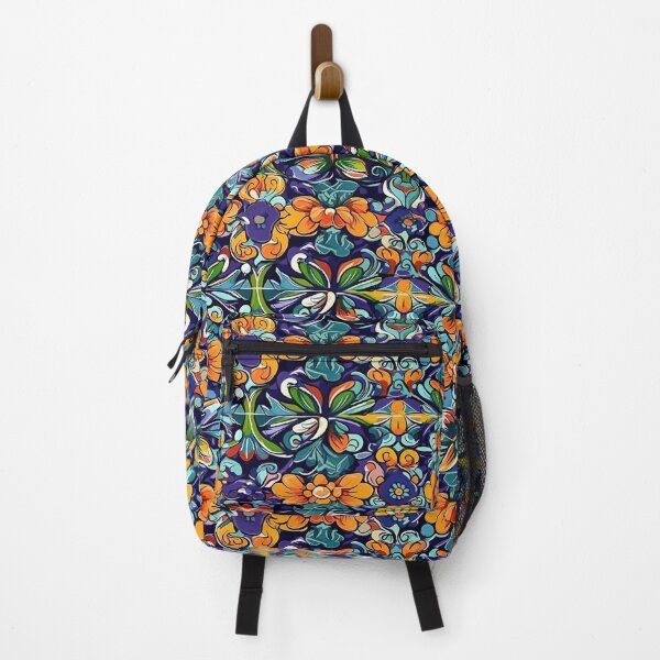 Item preview, Orange & Violet Talavera Tile designed and sold by WonderMining.