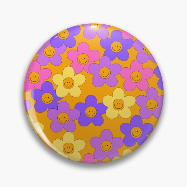 Item preview, Pink Smiley Flowers designed and sold by crookkeddesigns.
