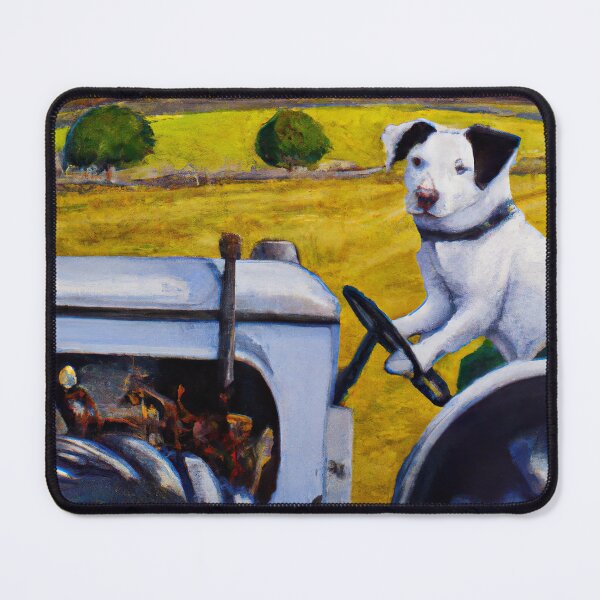 Item preview, Dog on a tractor 2 - Digital Wall Art designed and sold by Designs by Arbs.