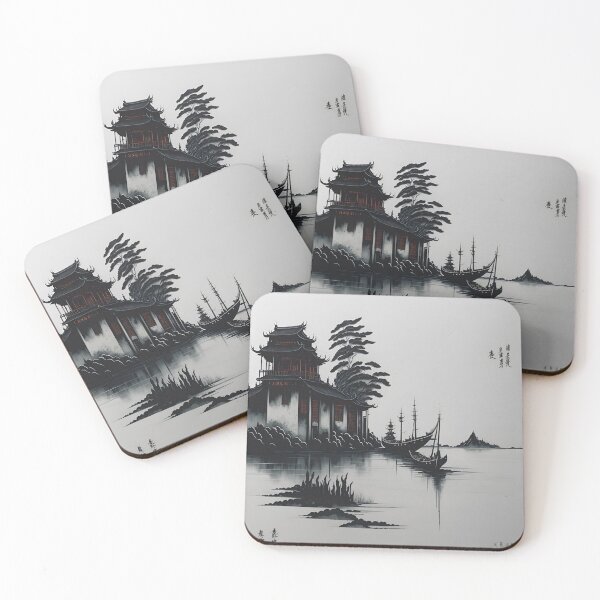 Item preview, Minimalist Chinese Ink| Muted Chinese Ink Painting| Nature-Inspired Art designed and sold by RedArtG09.