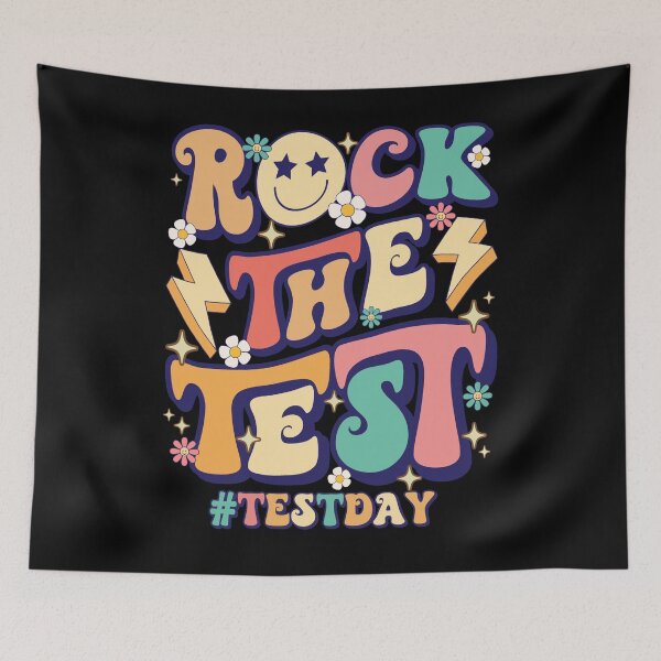 Item preview, Rock The Test Teacher Test Day Motivational Retro Groovy Testing Day designed and sold by ohmier.