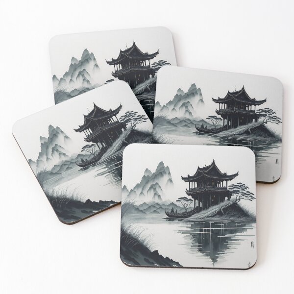Item preview, Elegant Ink Brushstrokes| Chinese Ink Painting| Nature-Inspired Art| Ink Painting designed and sold by RedArtG09.
