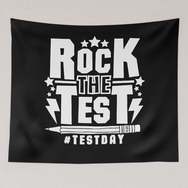 Item preview, Rock The Test Teacher Test Day Motivational Retro Testing Day designed and sold by ohmier.