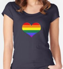 gay heart - gay, love, csd, rainbow, lesbian, pride Women's Fitted Scoop T-Shirt