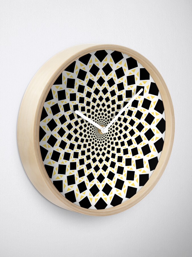 "squares 1 optical illusion" Clock for Sale by stuARTconcepts Redbubble