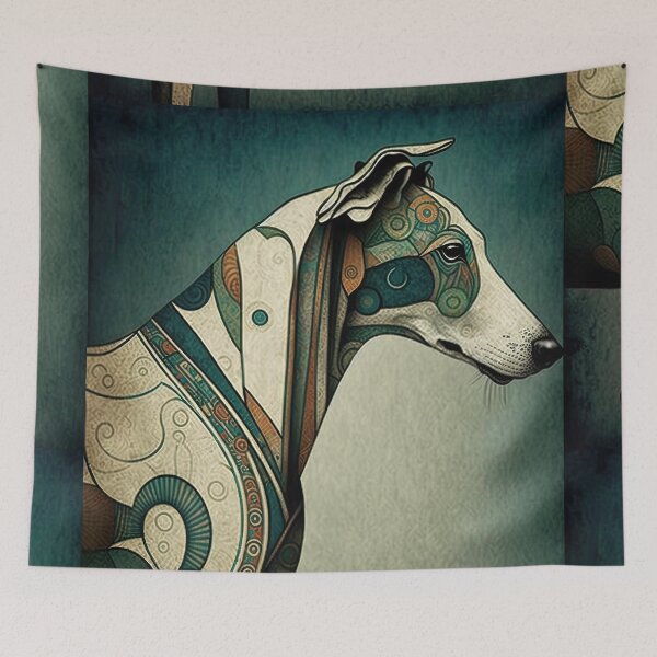 Item preview, Profile of Greyhound dog with artistic coloring  designed and sold by TheTrendsDesk.