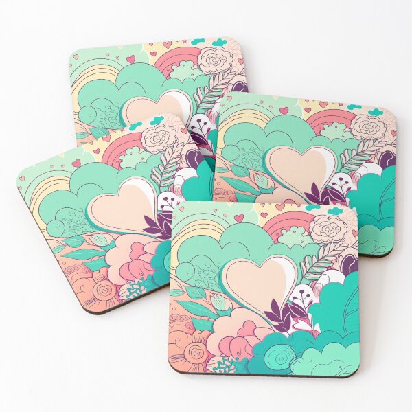 Item preview, "Love Blossoms: Exploring the Intersection of Romance and Art through Floral Cartoons and Abstract Backgrounds designed and sold by TekunawArt.