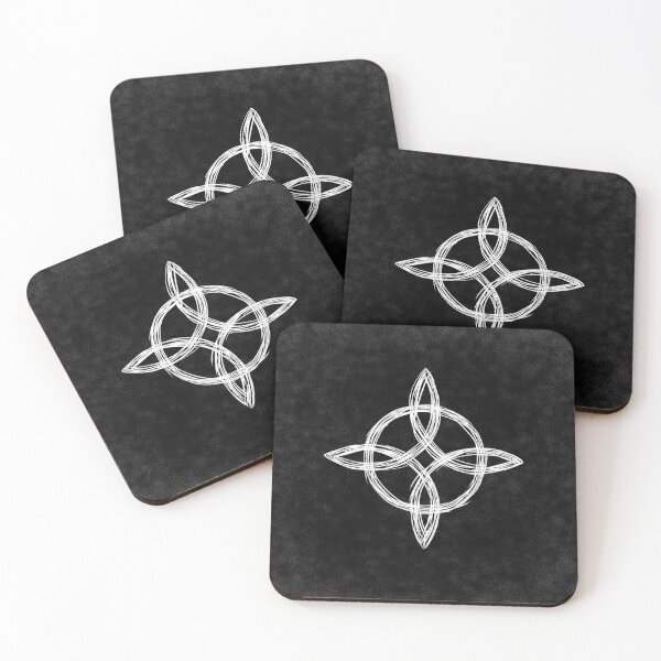 Hand-drawn Witch&amp;amp;amp;#39;s Knot Symbol / Pagan and Witch / Wiccan for Spiritual Women Coasters (Set of 4)