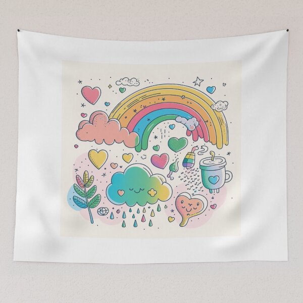 Item preview, "Chasing Rainbows: Adding a Splash of Cheer with Colorful Sky Doodles" designed and sold by TekunawArt.