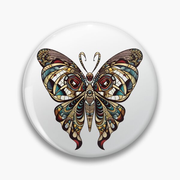 Item preview, Tribal-inspired Butterfly with Bold and Colourful Wings designed and sold by MizarPixelArt.