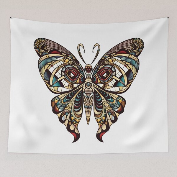 Item preview, Tribal-inspired Butterfly with Bold and Colourful Wings designed and sold by MizarPixelArt.