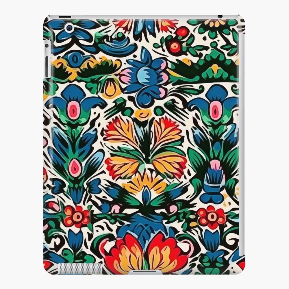 LV Tile 1 - Floral Symphony - red, white and blue on Ivory Tapestry for  Sale by stevepmp