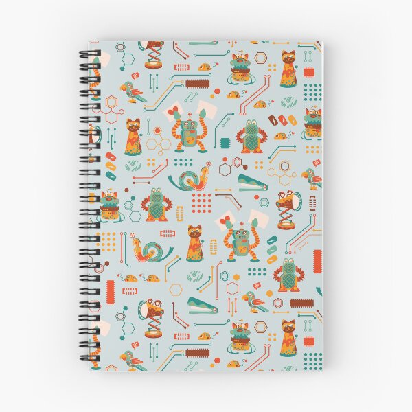 Item preview, Cute and Colorful Robots in green, orange, yellow and reddish colors on a light green circuit board background designed and sold by Melissa Plugge-Dekker.