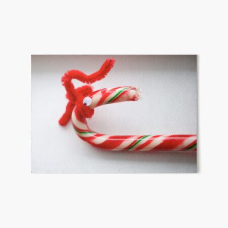 Reindeer Candy Cane Art Board Print