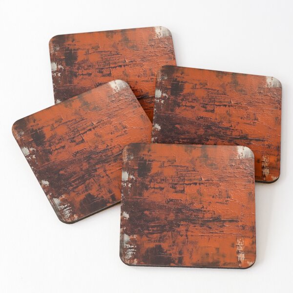 Item preview, Tears of Ember Modern Art Burnt Orange & Rust Print with Bold Brush Strokes designed and sold by mpraytor.