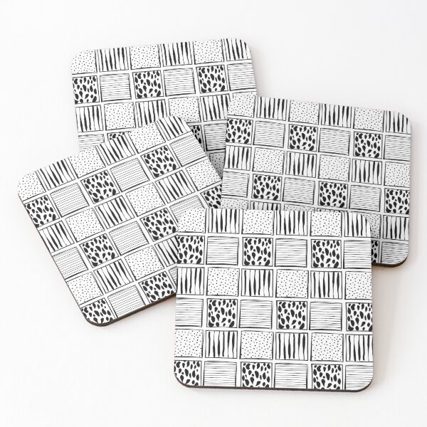 Item preview,  Dots and Lines in  Squares -  black and white designed and sold by LaBelleMaison.