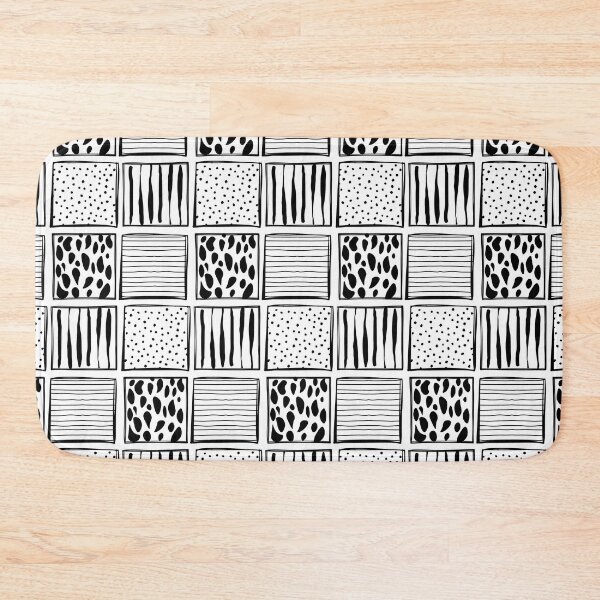Item preview,  Dots and Lines in  Squares -  black and white designed and sold by LaBelleMaison.