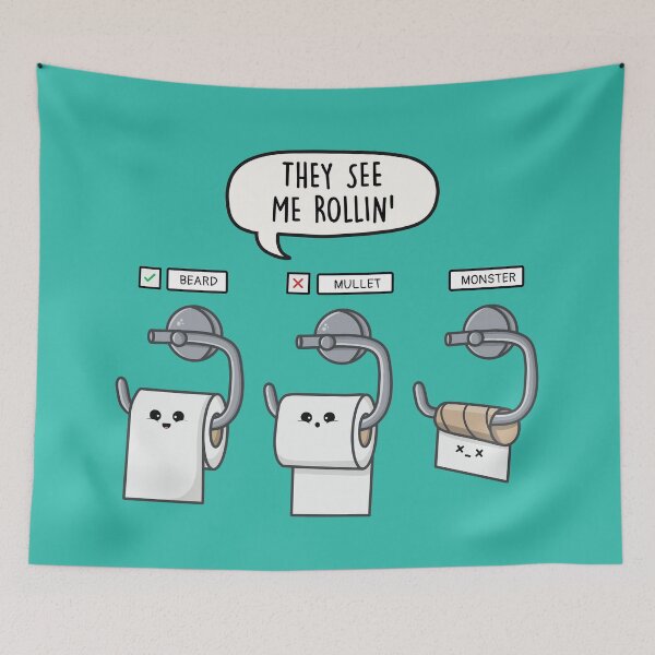 Item preview, They See Me Rollin' - Funny Toilet Paper Pun designed and sold by LEFDDesigns.