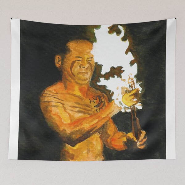 Item preview, Hawaiian Fire Dancer watercolour #1 designed and sold by cupofju.