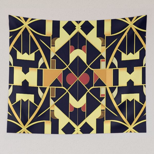 Item preview, Floral  Black and Gold Gatsby Art Deco Inspired Patterns  designed and sold by Tamas Das.