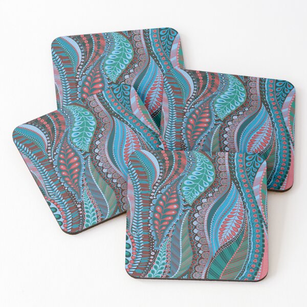 Item preview, Abstract leaves in blue by Maxine Gadd  designed and sold by Maxine Gadd.