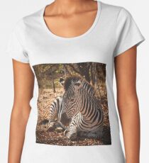 Zebra in Sambia Premium Rundhals-Shirt
