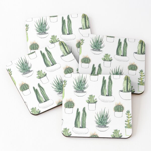Cactus rubber stamps, set of 5, mini stamps, hand carved, succulent plants,  cactus plants, cacti