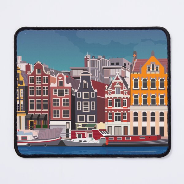 Item preview, Amsterdam The Netherlands Travel Poster at Night  designed and sold by Stadify.