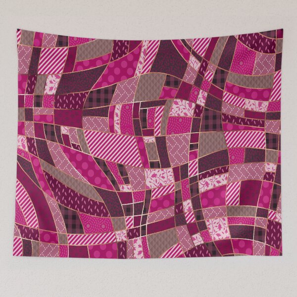 Item preview, Crazy pink patchwork design by Maxine Gadd  designed and sold by Maxine Gadd.