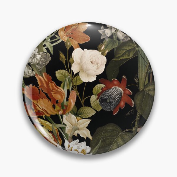 Item preview, Vintage Flower Black Botanical Night Garden Nightgarden designed and sold by UtArt.