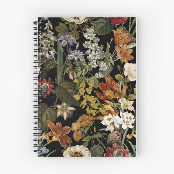 Item preview, Vintage Flower Black Botanical Night Garden Nightgarden designed and sold by UtArt.