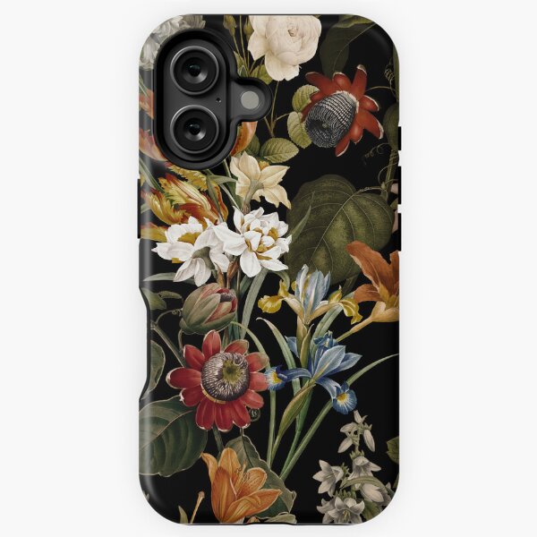 Aperçu de l'œuvre Jardin botanique de nuit noir à fleurs vintage Jardin de nuit créée et vendue par UtArt.